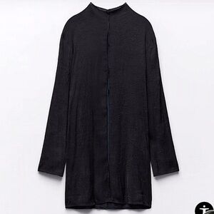 NWOT Zara satin effect wrinkled LBD